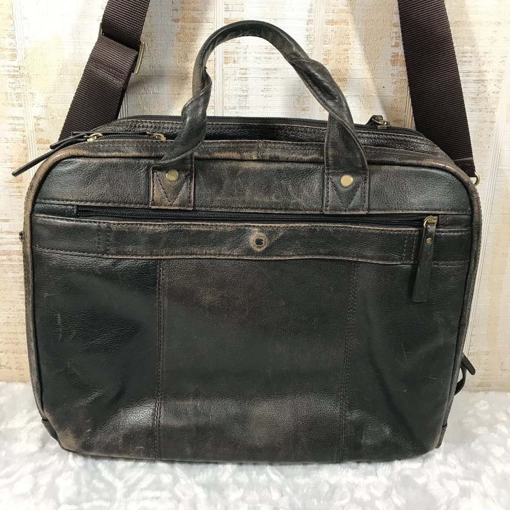 Wilsons Leather Black Rivet Distressed Leather bag - Picture 2 of 13